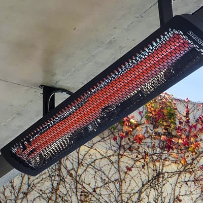 close up image of a tungsten heater ceiling mounted